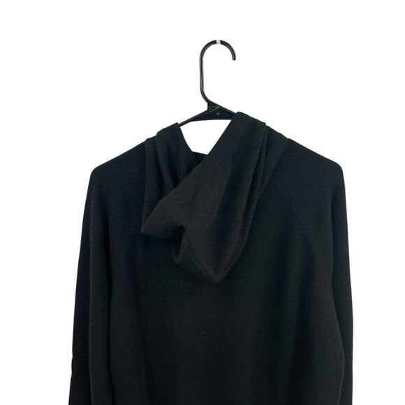 Naadam Cashmere Full Zip Up Sweater Black Cashmere Hoodie Size Medium - Picture 5 of 9